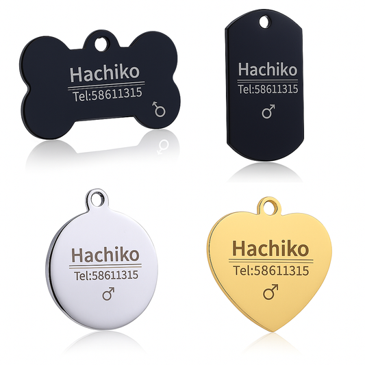 Premium Titanium Steel Pet ID Tag – Custom Engraved & Anti-Lost